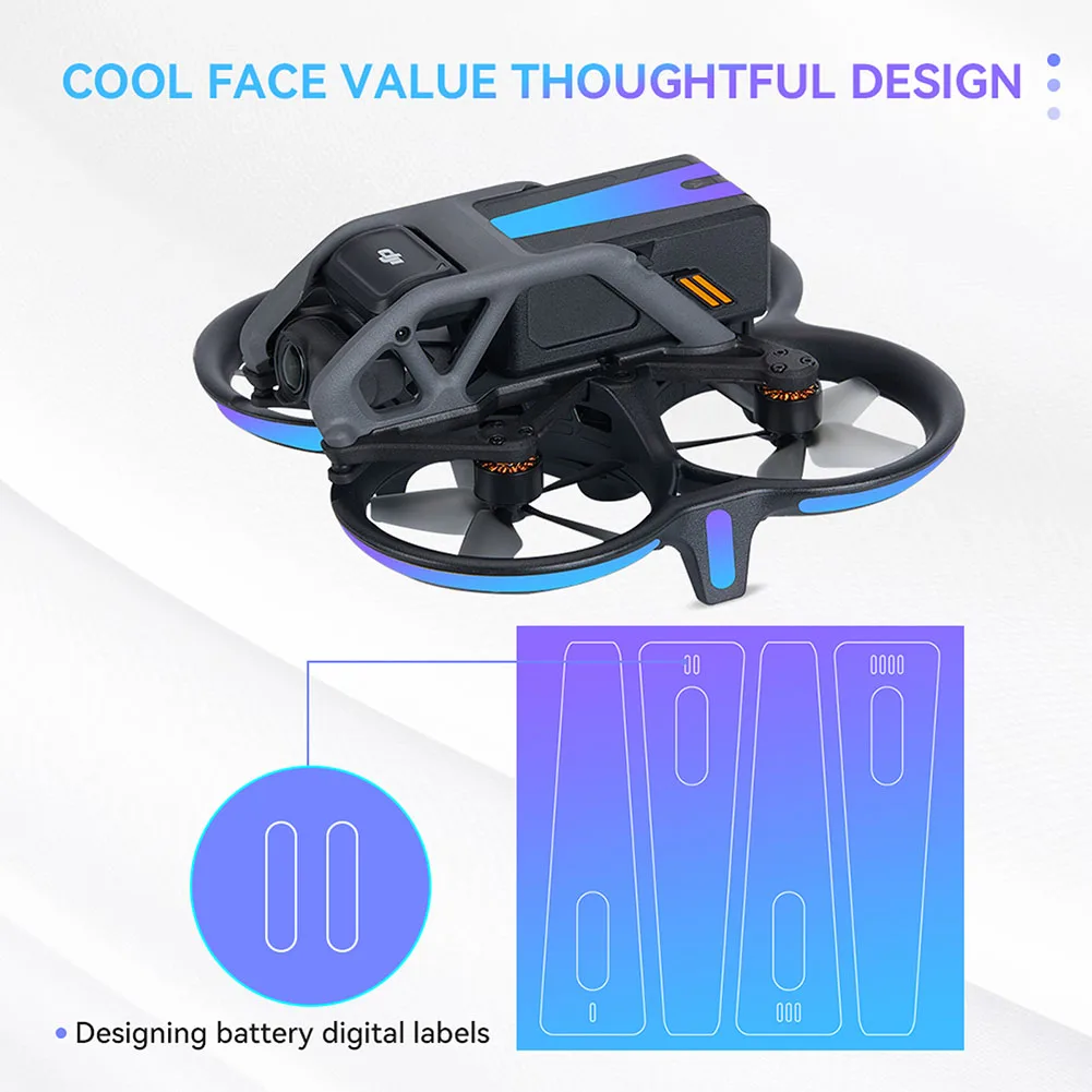 

Цветные светоотражающие наклейки для DJI Avata, водонепроницаемые, с защитой от загрязнений, светящиеся наклейки для дрона, светящиеся аксессу...