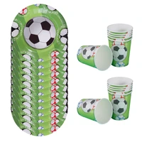 1 set cup plate kit disposable tableware good durable nice safe soccer cup paper tableware for party