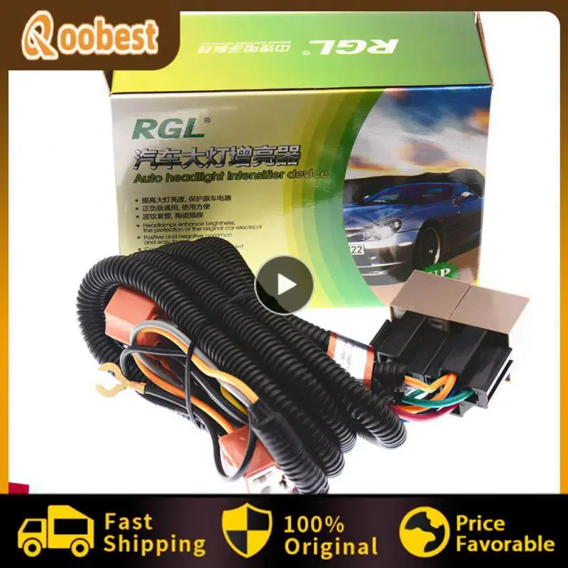 

Led Headlight Enhancer Bulb Line Ceramic H4 Relay Wiring Harness Kit Plug And Play Universal Car Light Bulb Socket Plug