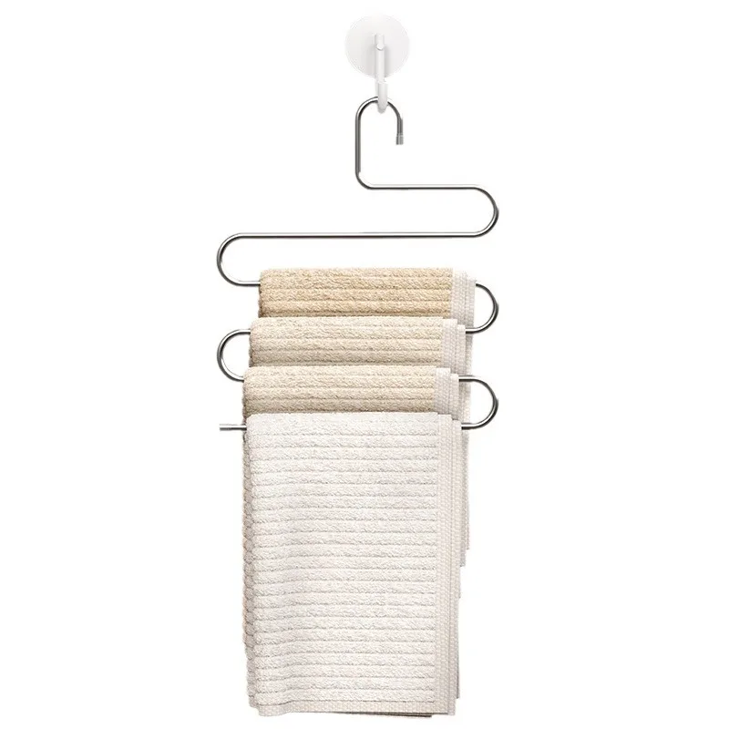 Многофункциональные вешалки из нержавеющей стали для одежды 5-слойная полка