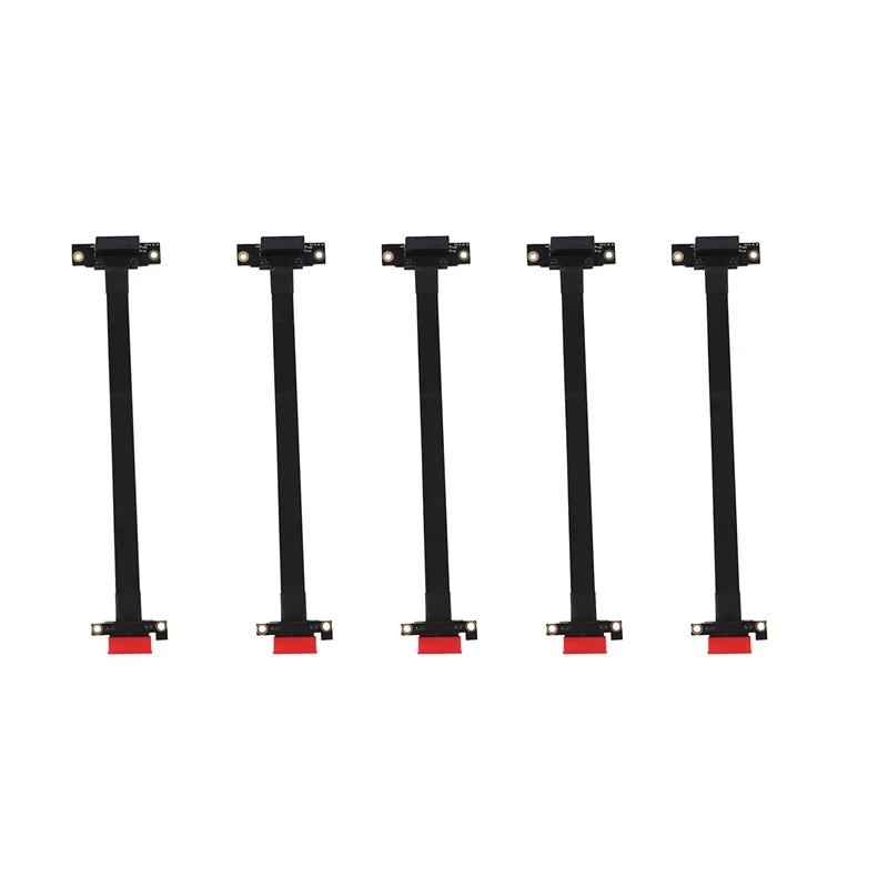 

5X 90 Degree Pci-E Pci Express 1X To 1X Slot Riser Card Converter Extender Ribbon Adapter Extension Cable Gold Plated