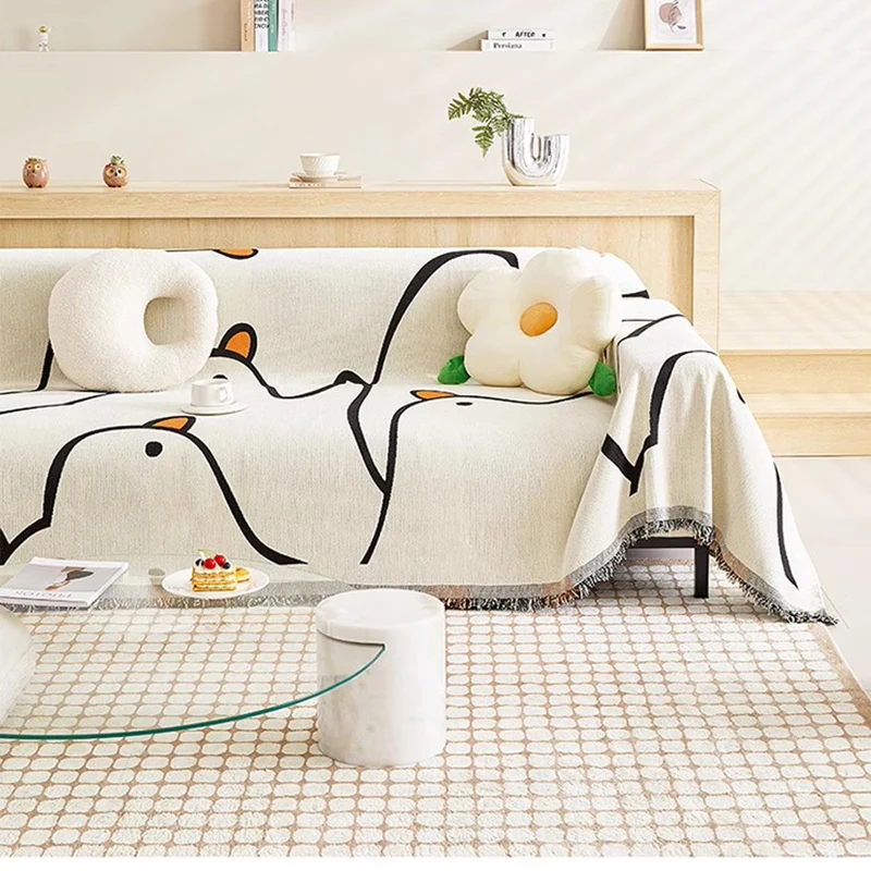 Большие белые гусиные одеяла шениль жаккард двустороннее всесезонное одеяло в