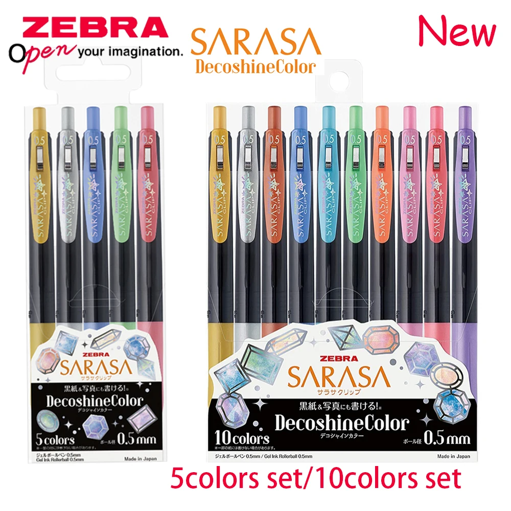 

5/10colors Japan ZEBRA JJ15 Jewel Series Gel Pens SARASA New Coloured Handwriting Pens Shiny Metallic 0.5mm Office Stationery