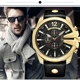 Business Quartz Japanese Movement Watch for Men Big Dial Chronograph Auto Date Luminous Pointer Leather Strap Men's Luxury Gifts Other Image