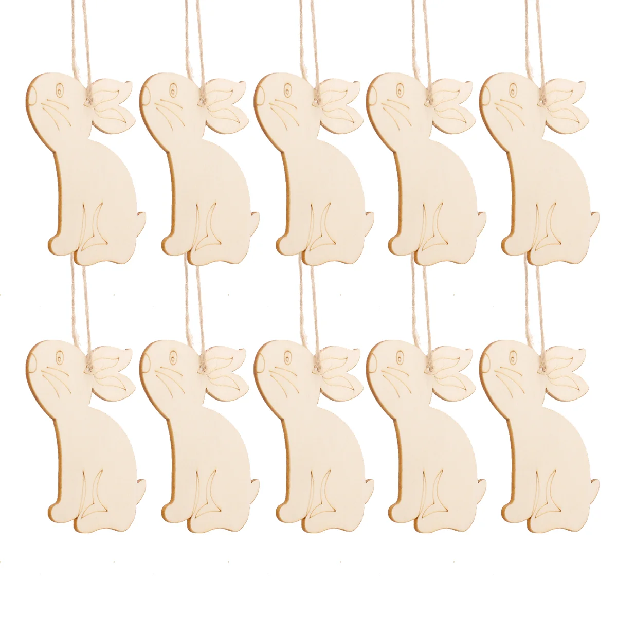 

Easter Hanging Wooden Party Bunny Rabbit Decoration Pieces Crafts Wood Craft Pendant Spring Diy Shape Egg Ornaments Tag Gift