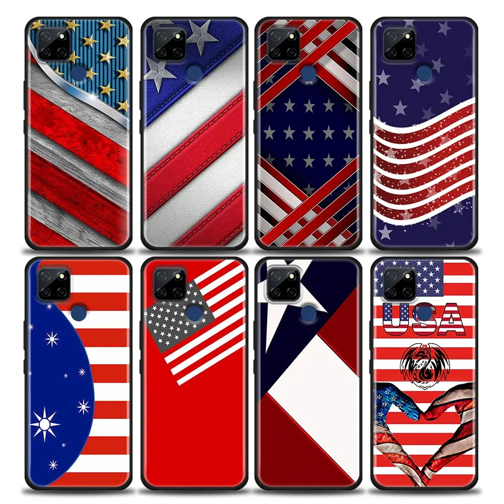 

Merica USA Flag Comics Phone Case For Oppo Realme C35 C20 C25 C21 C12 C11 C2 A53 A74 A16 A15 A9 A54 A95 A93 A31 A52 A5s 5G Cover