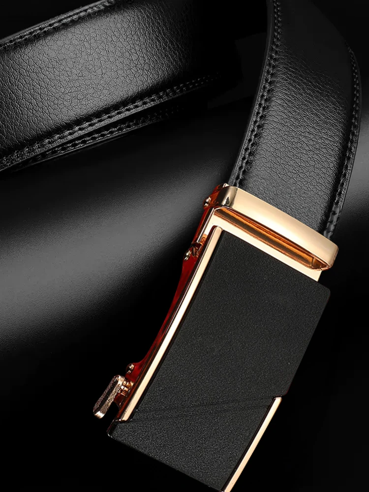 Ремень мужской с автоматической пряжкой люксовый пояс металлической