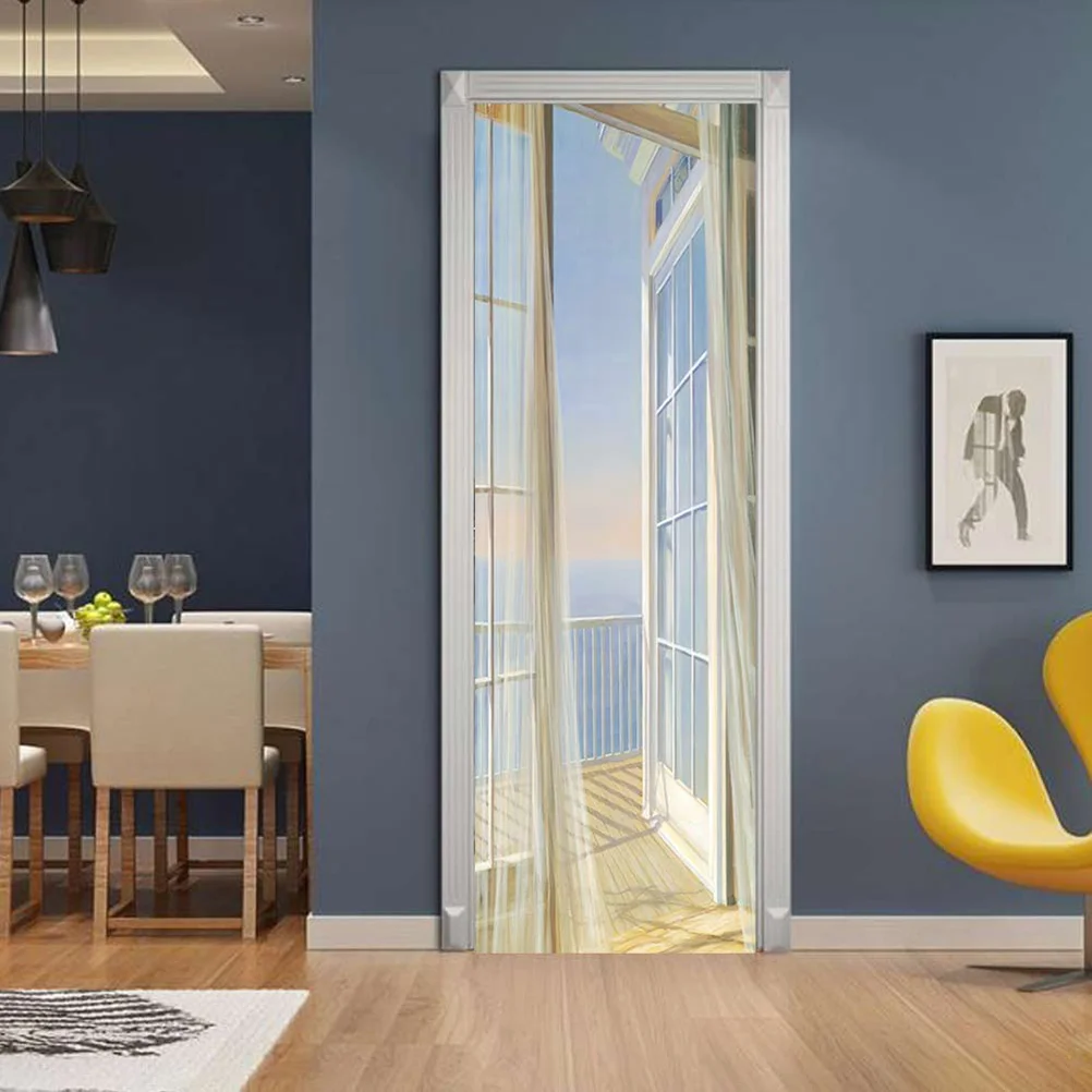 

Stickers Door Bedroom Wall 3D Self Adhesive Paper Decoration Living Room