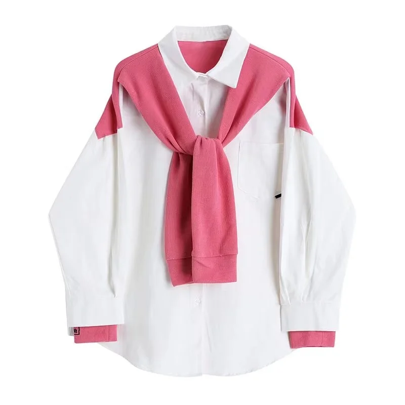 Large Big Add Plus Size Women Shirt Blouse Mid-Length Oversize Shirt Clothing Loose Long Sleeve Female Tops Korean Blouses