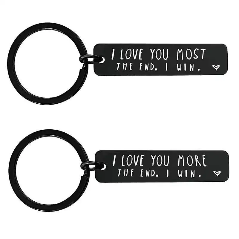 

I LOVE YOU MORE THE END Stainless Steel Keychain Accessories Couple Lover Keychain Gift Car Backpack Key Decoration Pendant
