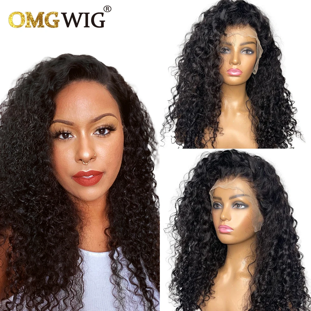 

Deep Wave Peruvian Remy Human Hair Full Lace Wigs For Women Transparent Curly Lace Wig With Baby Hair Preplucked Bleached Knots