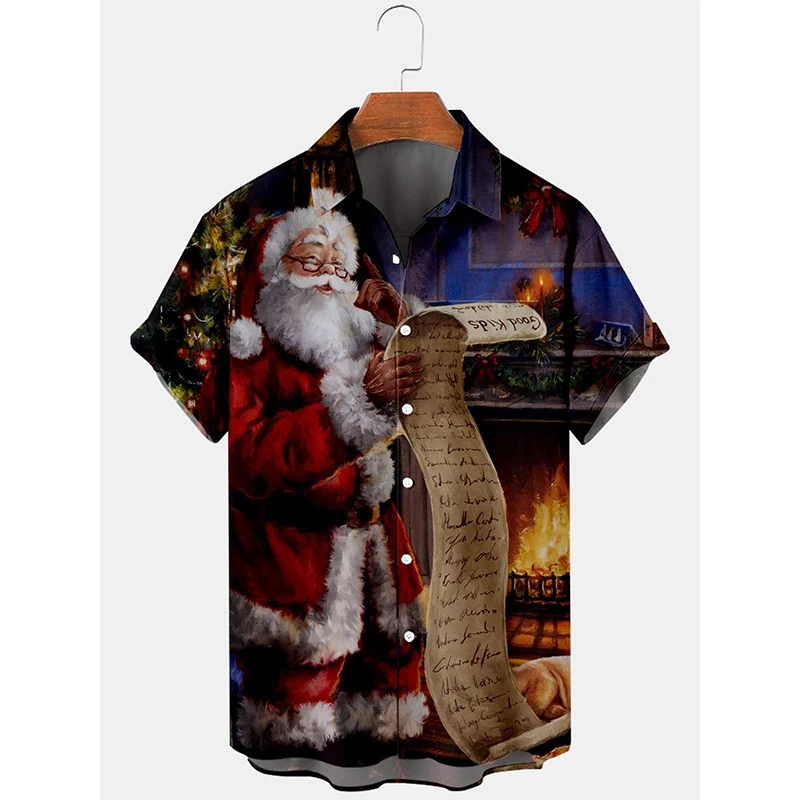 

Christmas Element Men‘s Short Sleeve Tee Shirt Men Oversized Blouse Tops