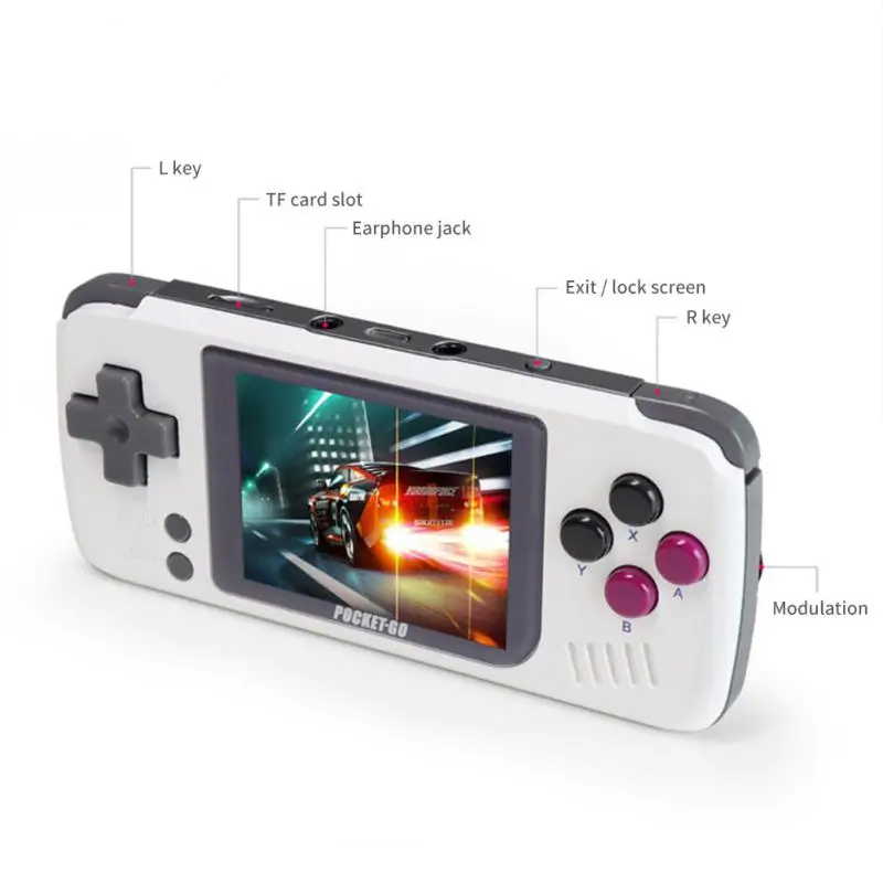 Портативная игровая консоль V2 PocketGo в стиле ретро, игровая консоль с экраном 2,4 дюйма, PlayStation 32G, карта TF, Классический игровой плеер для NESGBGBC... (art.: 3920bbaf91a50) - 3920bbaf91a50