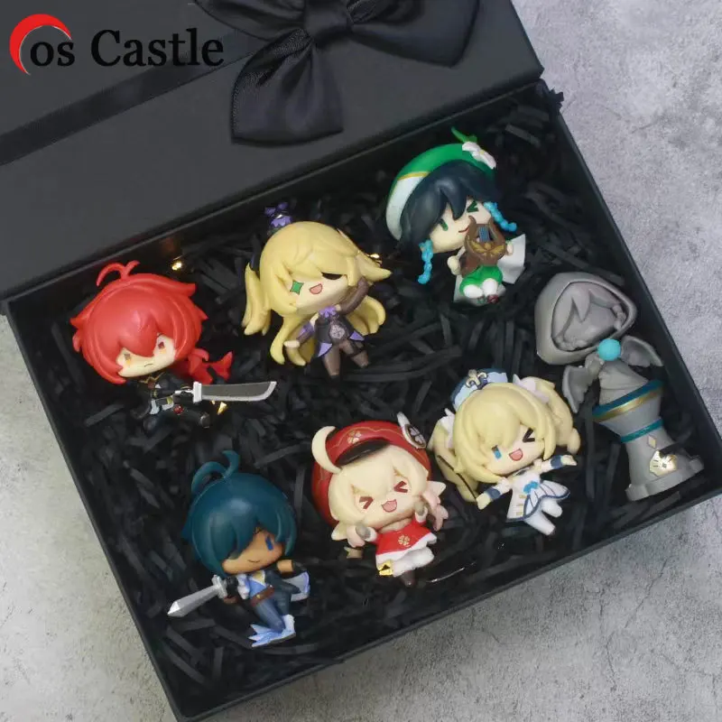 

Cos Castle Anime Game Genshin Mond Chapter Battlefield Heroic Theme Figures Klee Barbara Venti Diluc Fischl Kaeya Aeolian Statue