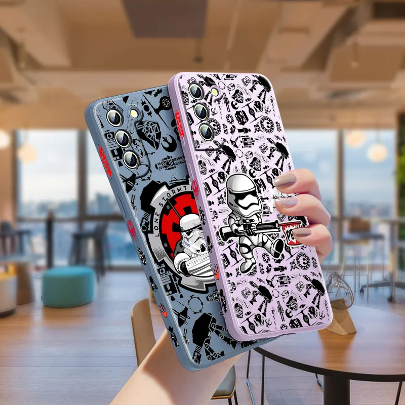 Звездные войны мультфильм робот для Samsung Galaxy S21 S20 S10 Note 20 10 Ultra Plus Pro FE Lite жидкий