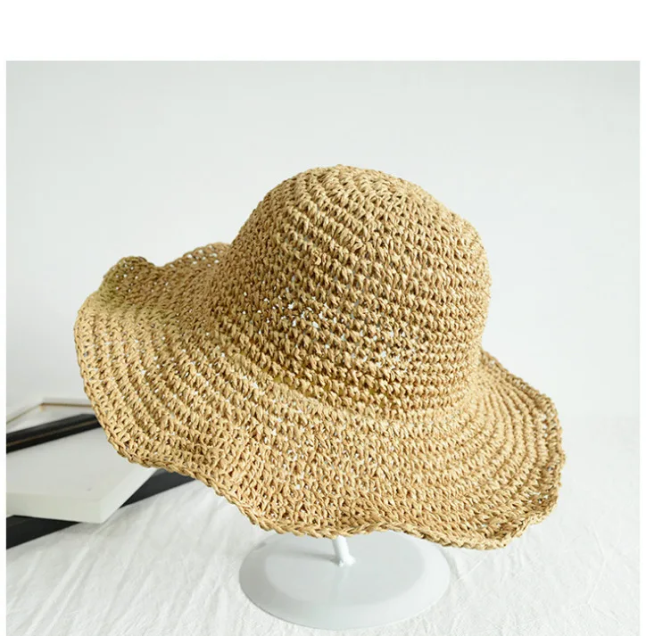 Folding Straw Hat Women's Summer Outing Sun Visor Holiday Cool Seaside Beach Tide Hats |