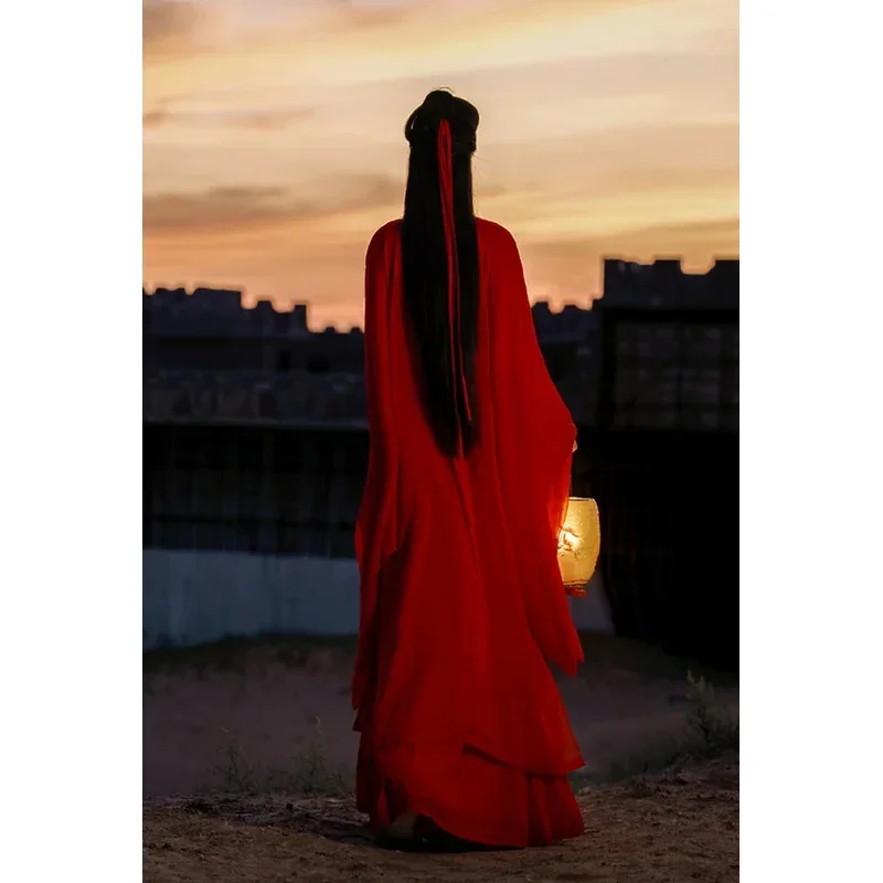 Китайский традиционный танцевальный женский костюм для косплея летнее красное