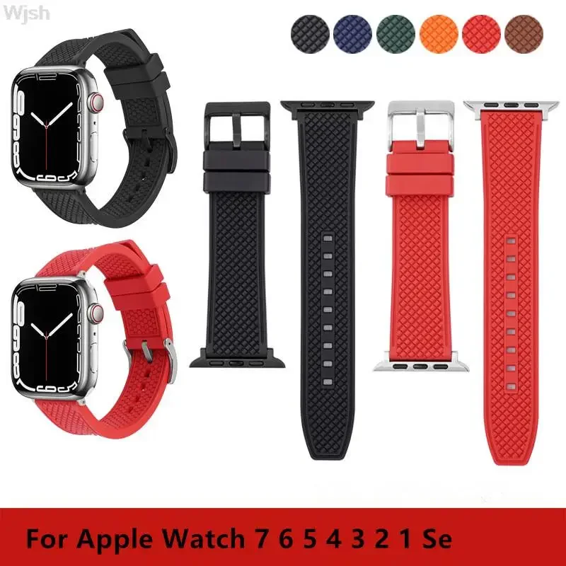 Ремешок силиконовый для Apple Watch band 44 мм 40 42 38 браслет смарт-часов apple watch 7 6 5 4 3 se