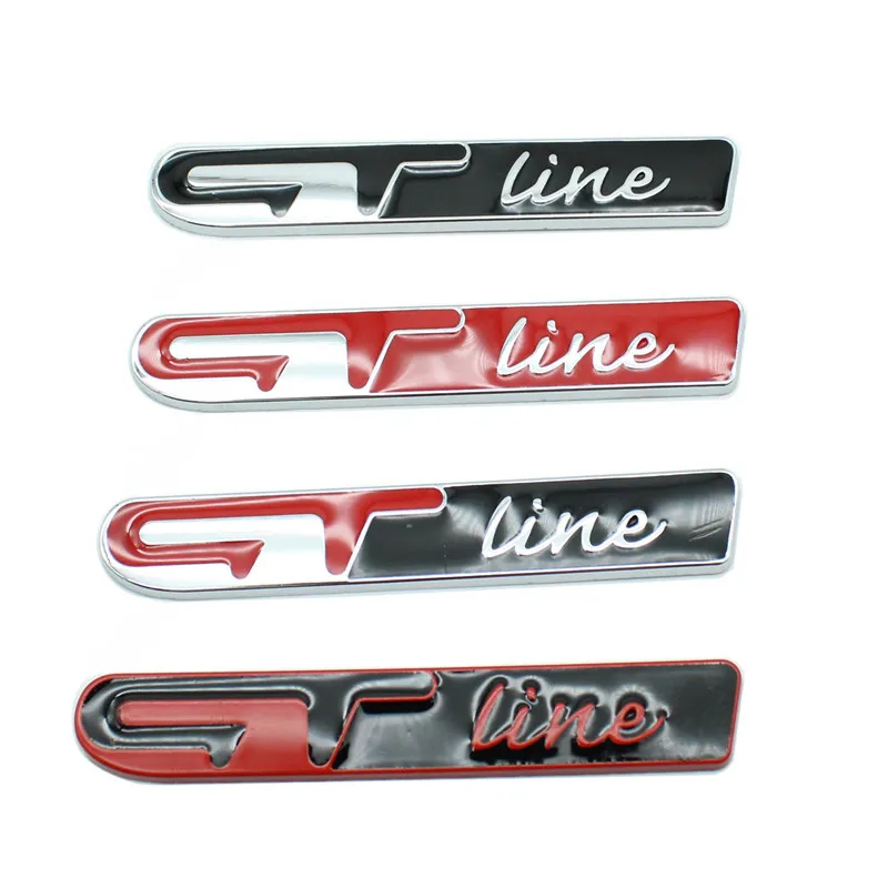 1pc GT Line Logo Car Side Rear Fender Stickers Emblem for Peugeot 508 3008 208 308  Forte Optima Sorento Stinger Accessories