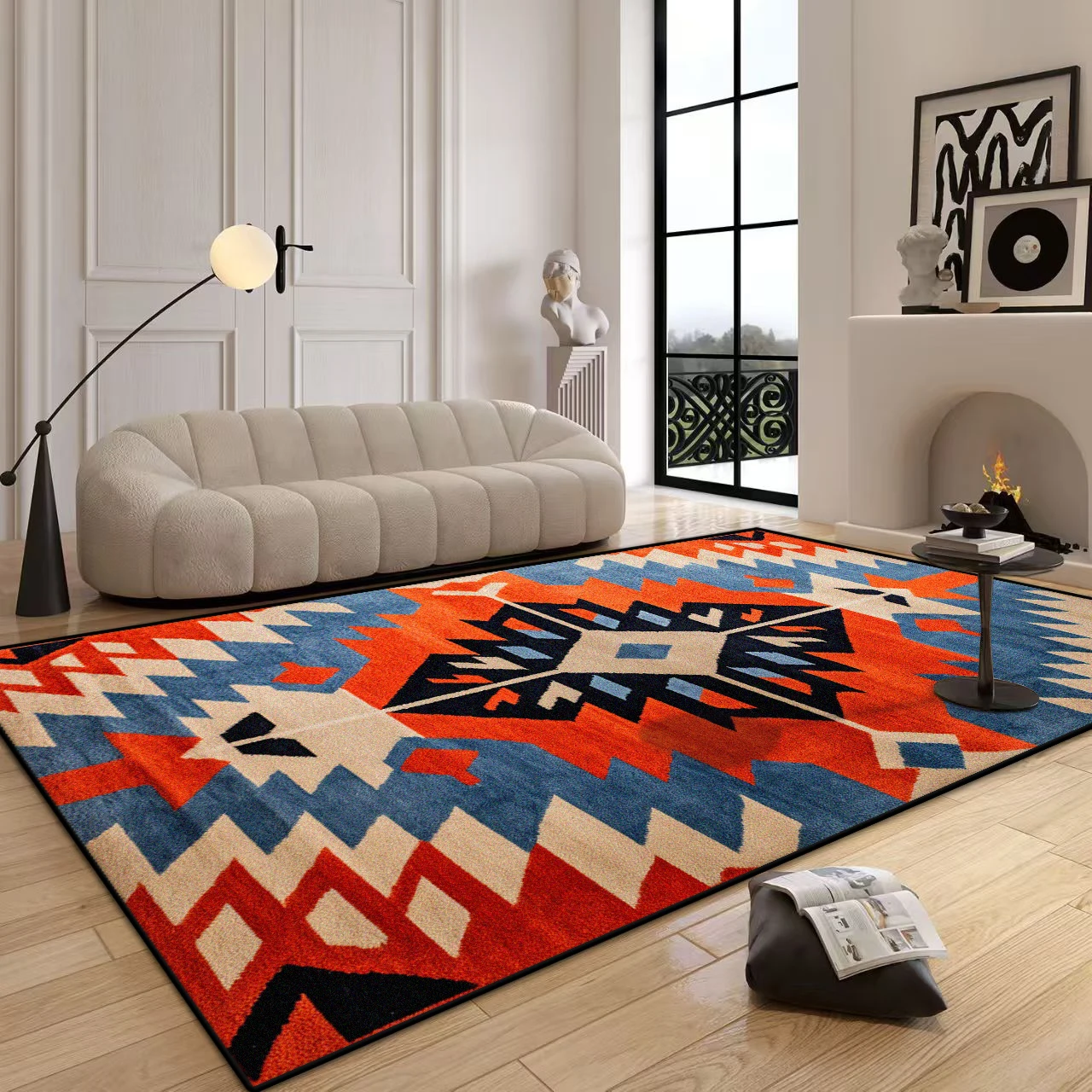 

Геометрический ковёр из полиэстера для спальни