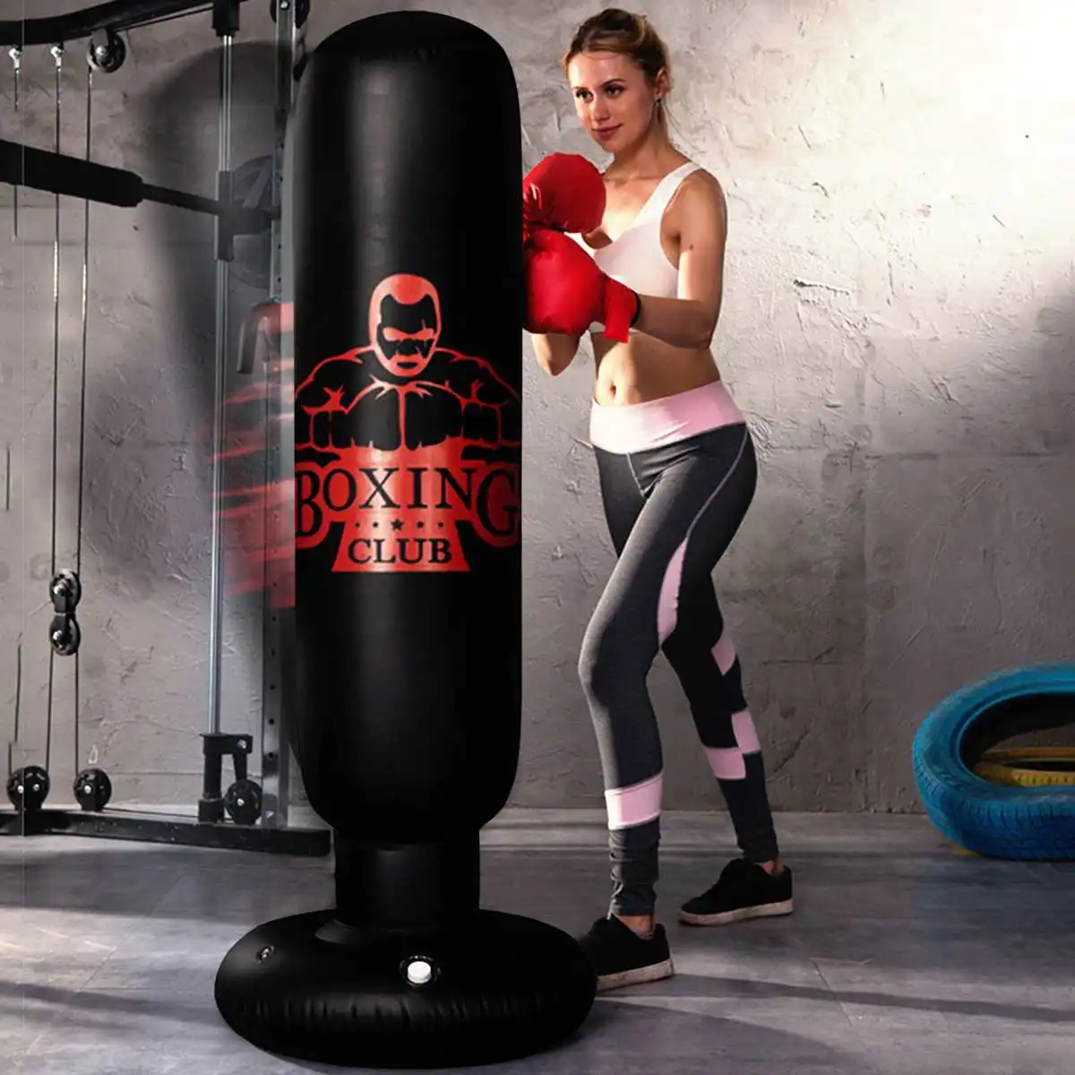 

Inflatable Boxing Bag Punching Fitness Exercise Training Boxing Sack PVC Thicken Boxing Pillar Tumbler Standing Sandbag 160cm