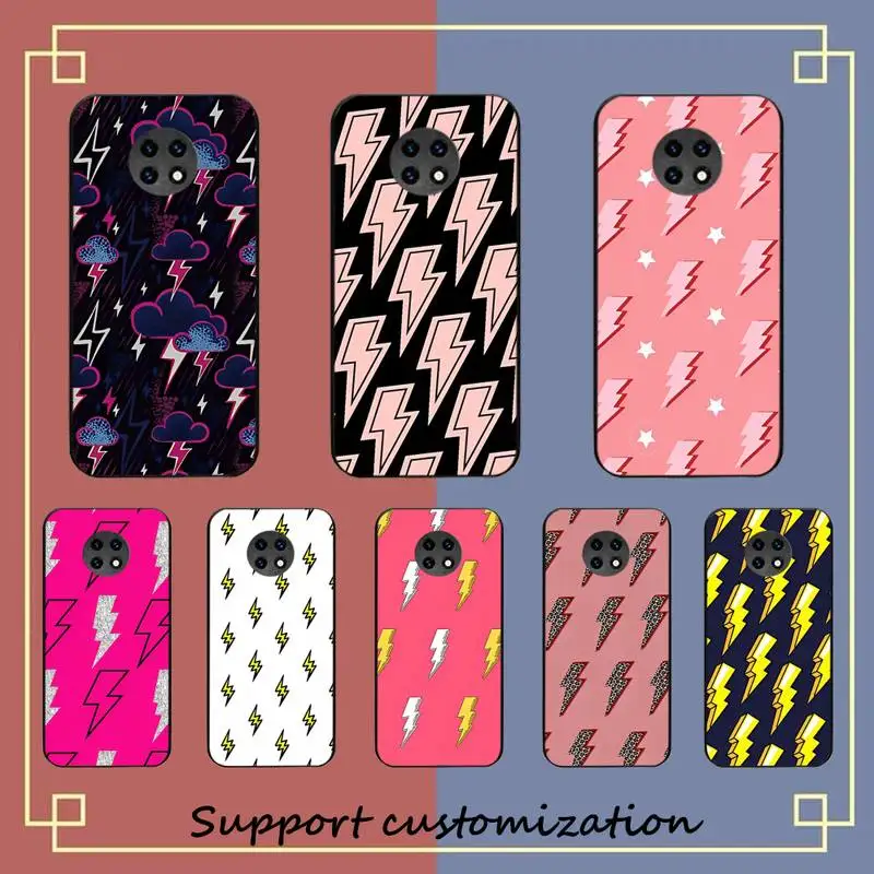 

FHNBLJ Cartoon Cute lightning Phone Case For Samsung S 20 21 22 23 plus Ultra for Redmi Note 8 9 10 11 for Huawei Y 5 6 9