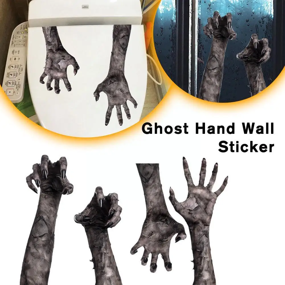 

Halloween PVC Ghost Hand Wall Sticker Self-adhesive Removable Atmosphere Home Decoration Horror Halloween Decor Wallpaper B5R2
