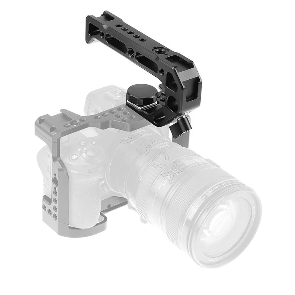Camera Top Handle Hand Grip Handgrip Arri Locating Screw Monitor Mic Rig Cold Shoe for Nikon Canon Sony DSLR Camera Cage handle