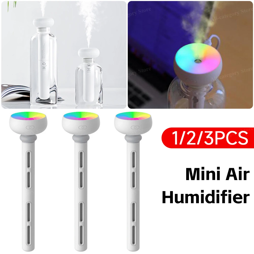

Car Water Bottle Air Humidifier Detachable Mini Spray Humidifier with Colorful Light Mute Cool Mist Maker for Home Office