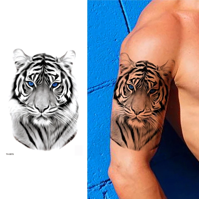 Временные татуировки для мужчин с тигром львом волком наклейки искусственная
