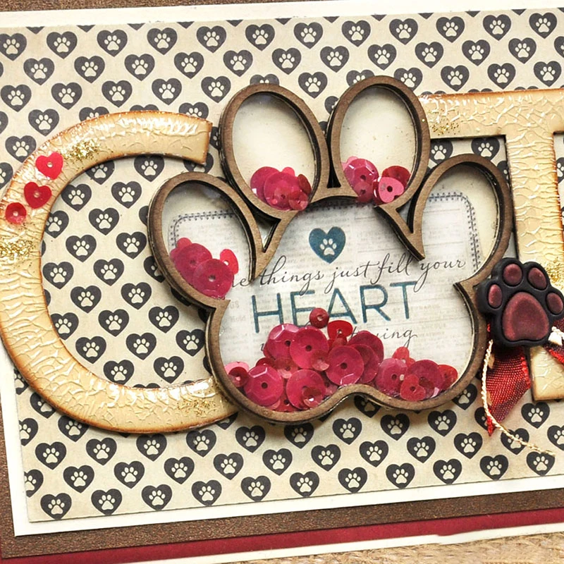 Шейкер с принтом кошачьей лапы металлическая высечка для фотоальбома