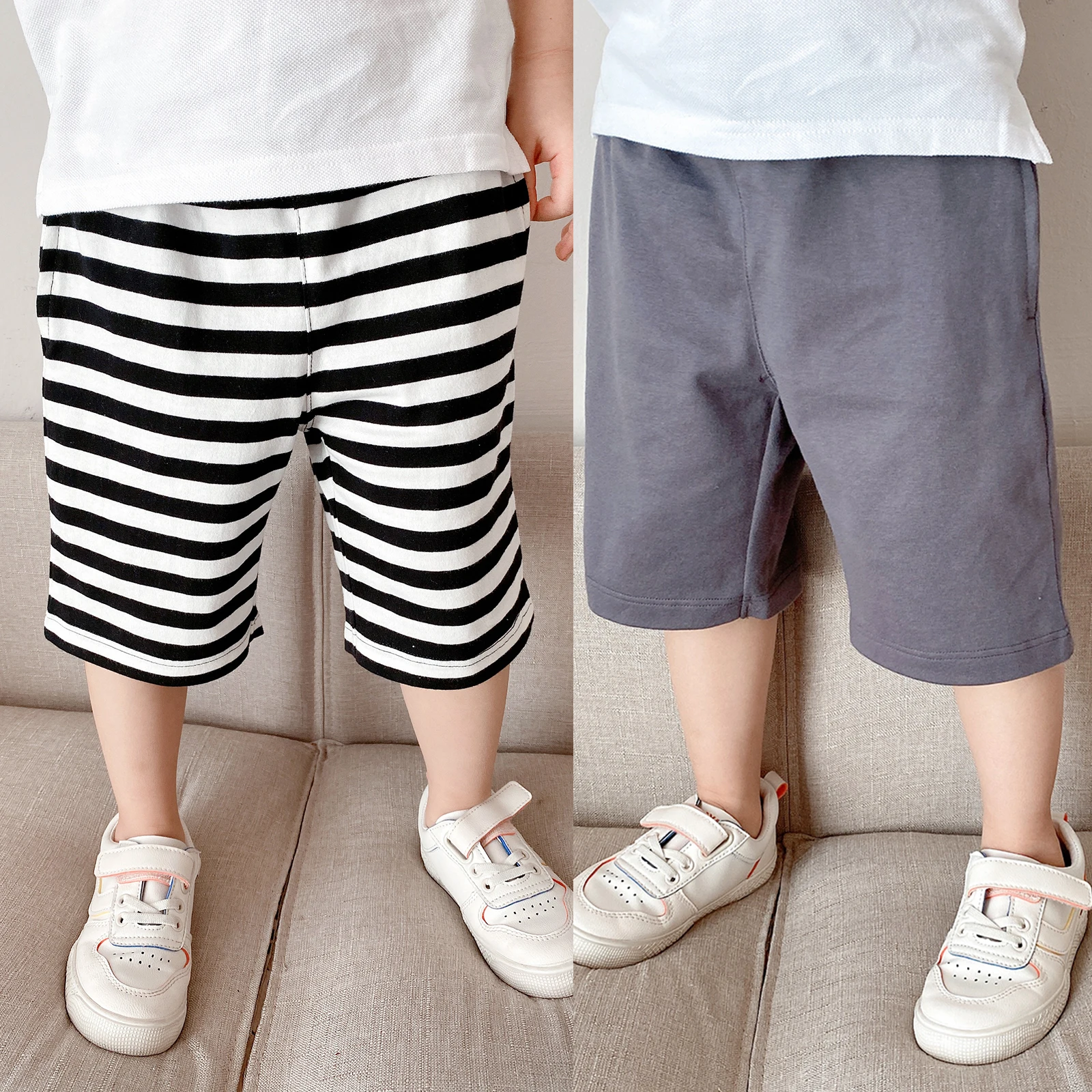 

Summer Children Shorts for Boy Girl Short Pants Kids Cotton Beach Shorts Striped Children Clothing