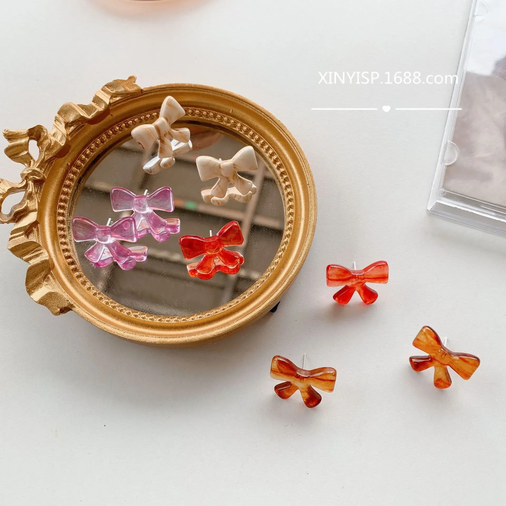 Новинка 2022 модные акриловые серьги с прозрачными кристаллами и бантом женские