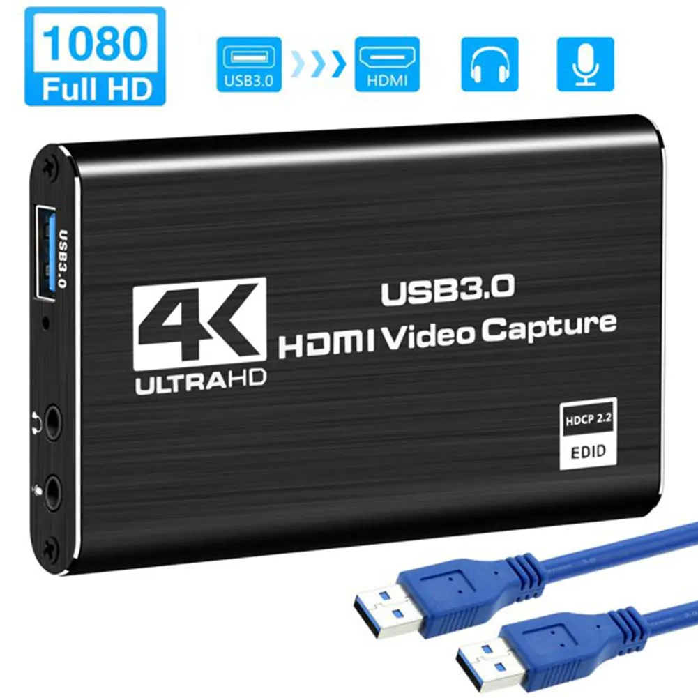 

USB3.0 4K 60HZ Video Card Computer Loop Out Game 1080P Conference Live Streaming Recording Device Audio Portable