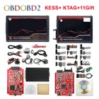 Онлайн Красный EU KESS 5,017 V2.8 Ktag V7.020 OBD2 менеджер Тюнинг Комплект KESS V5.017 светодиодный K-t LED BDM Рамка без клееток