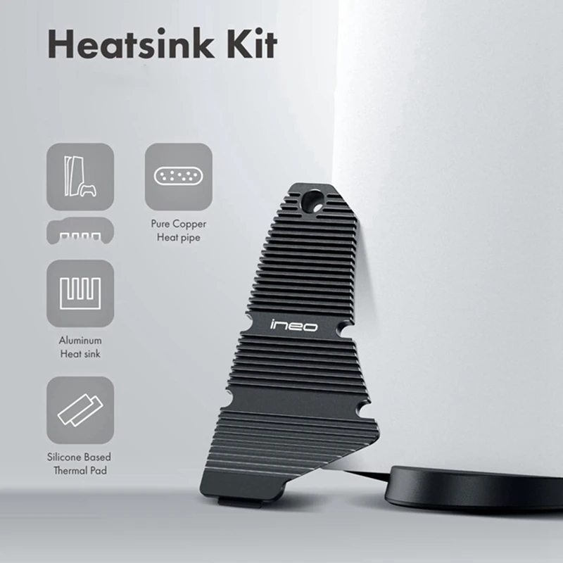 Алюминиевый радиатор-кулер INEO для PS5 NVME M.2 SSD утолщенная металлическая
