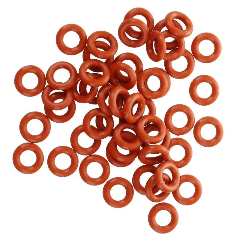 

50 Pcs Silicone O Ring Seal Washers 8mm x 4mm x 2mm Red