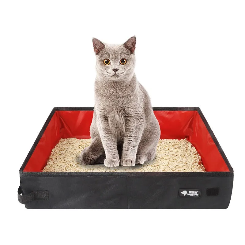 

Folding Travel Pet Cat Litter Box Dog Toilet Tray Folding Cat Litter Bedpan Waterproof Outdoor Foldable Cat Litter Box
