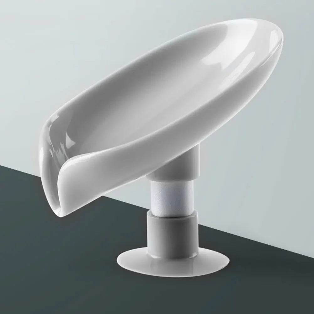 

Bathroom Soap Dish Tray Removable With Drainage Lotus Leaf Shape Suction Cup For Shower Practical Home Kitchen Decoration