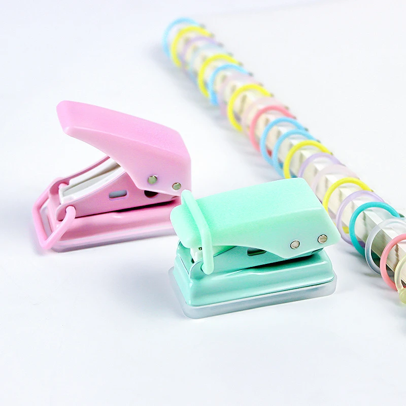 

Summer Candy Color Single Ring Mini Hole Puncher 1 Hole Cute Paper Punch Portable Office School Binding Supplies Stationery