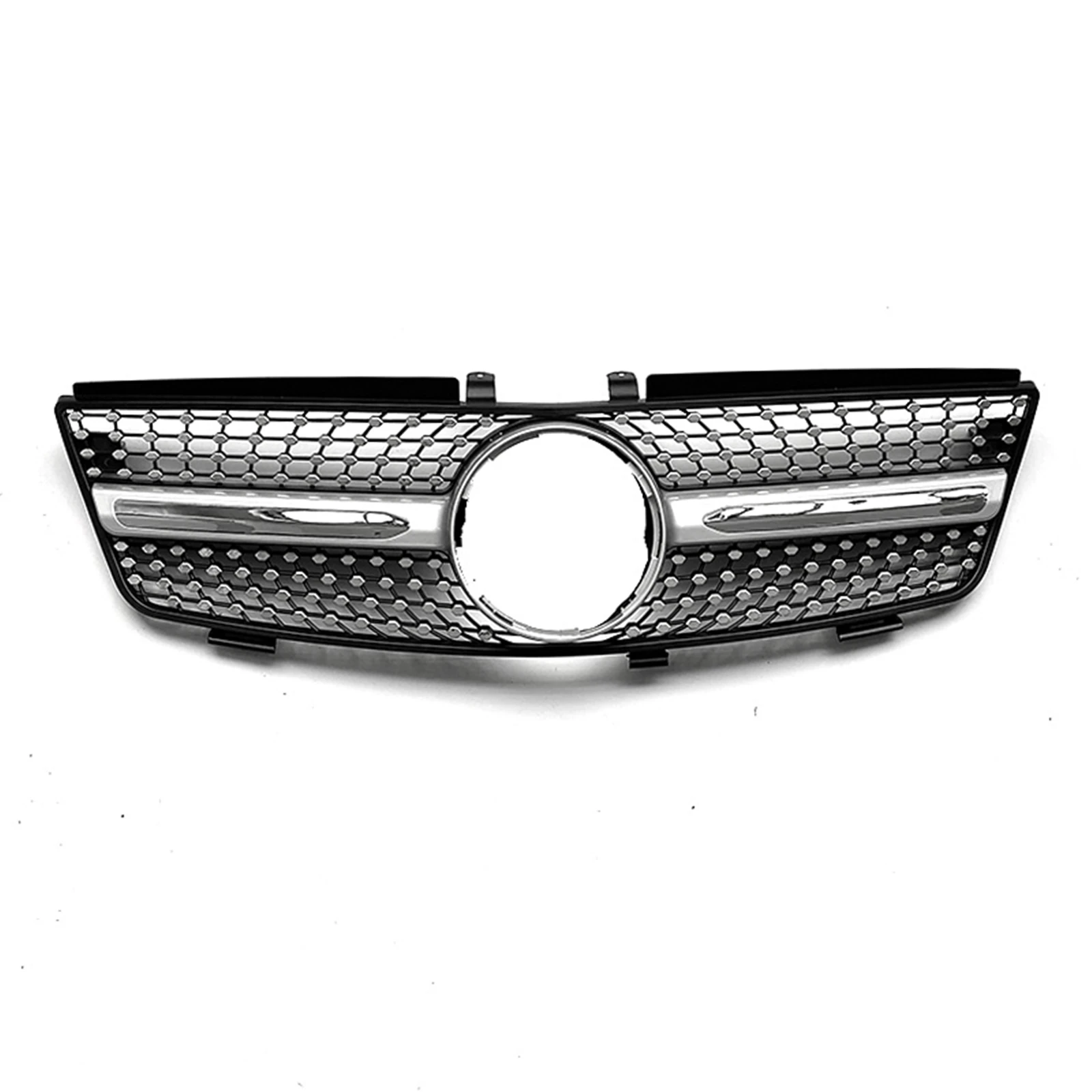 

Гоночная решетка передняя решетка для Mercedes Benz ML Class W164 2005-2008 ML320 ML350 ML500 черный/серебристый верхний бампер, сетчатая решетка капота