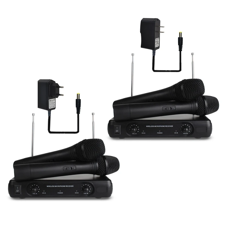 

Wireless Microphone System VHF Wireless Microphone Set for Home Karaoke,Party Singing, Meeting, Church VHF Dynamic Mic G2AC