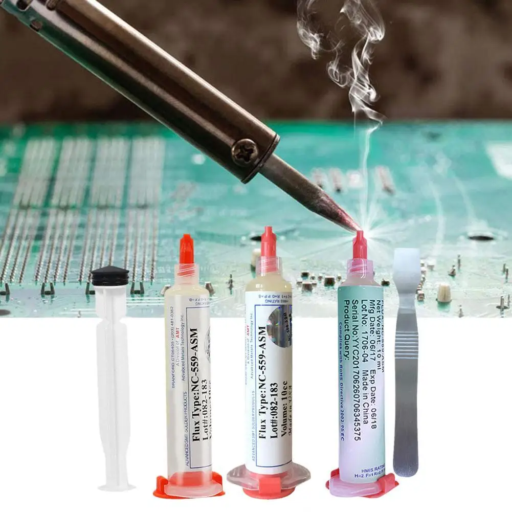 

Solder Flux 10cc NC-559-ASM-UV Solder Paste For Phone LED BGA SMD PGA PCB Repair + Needles Rework Tools High Quality