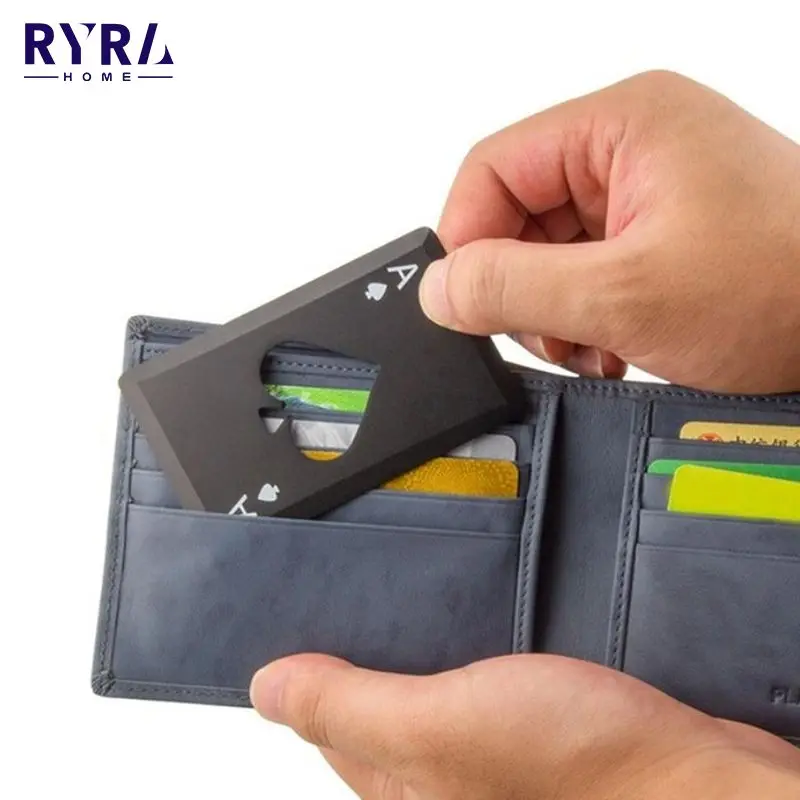 

1pcs Creative Poker Shaped Bottle Can Opener Stainless Steel Credit Card Size Casino Bottle Opener Kitchen Bar Accessories