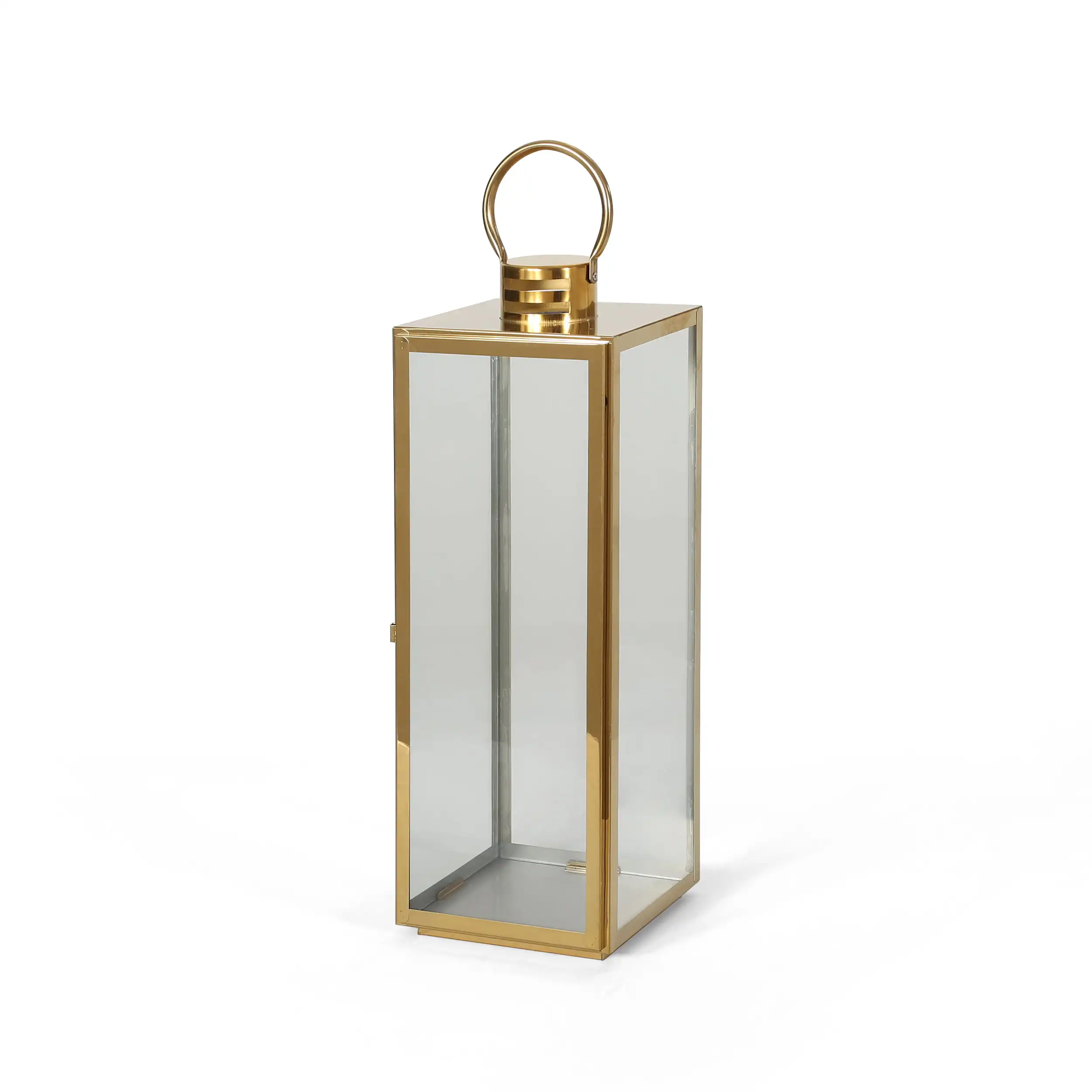 

HMTX Otis 24" Modern Outdoor Stainless Steel Lantern, Gold