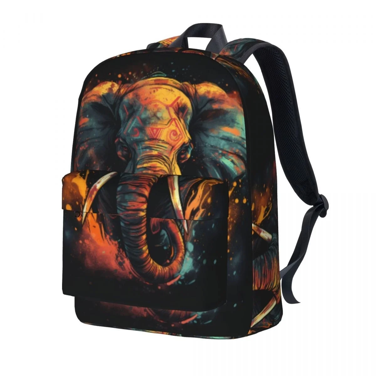 

Elephant Backpack Majestic Animal Head Casual Backpacks Unisex Travel Durable High School Bags Design Rucksack