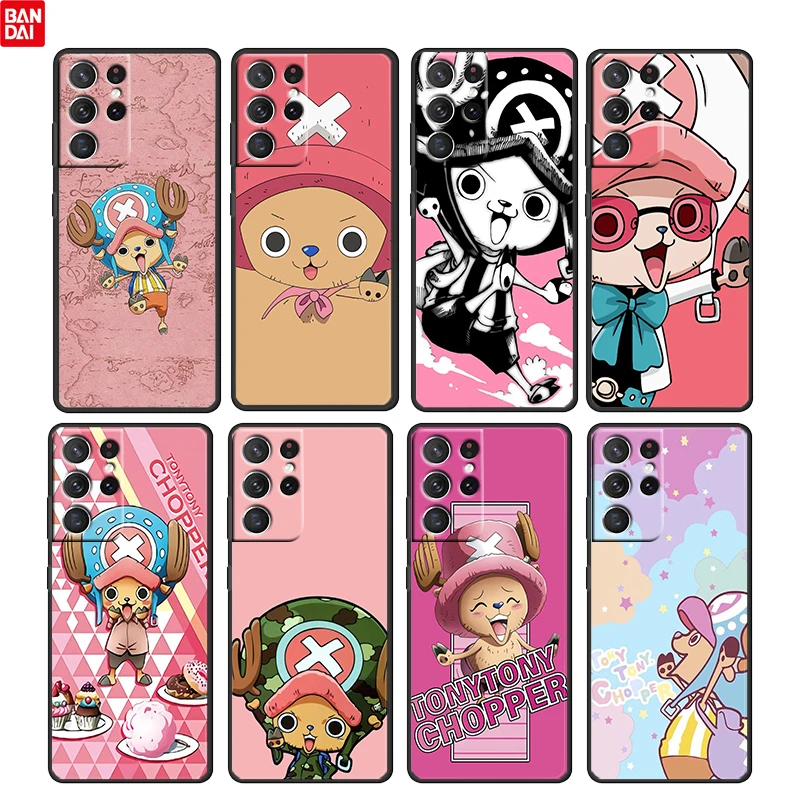 

ONE PIECE Tony Tony Chopper For Samsung Galaxy S22 S21 S20 Ultra Plus Pro S10 S9 S8 S7 4G 5G Soft Black Phone Case Funda Coque