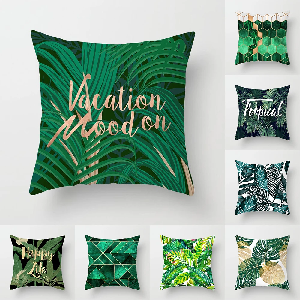 

Tropical Leaf Cactus Monstera Cushion Cover 45x45cm Polyester Throw Pillows Sofa Home Decor Decoration Decorative Pillowcase