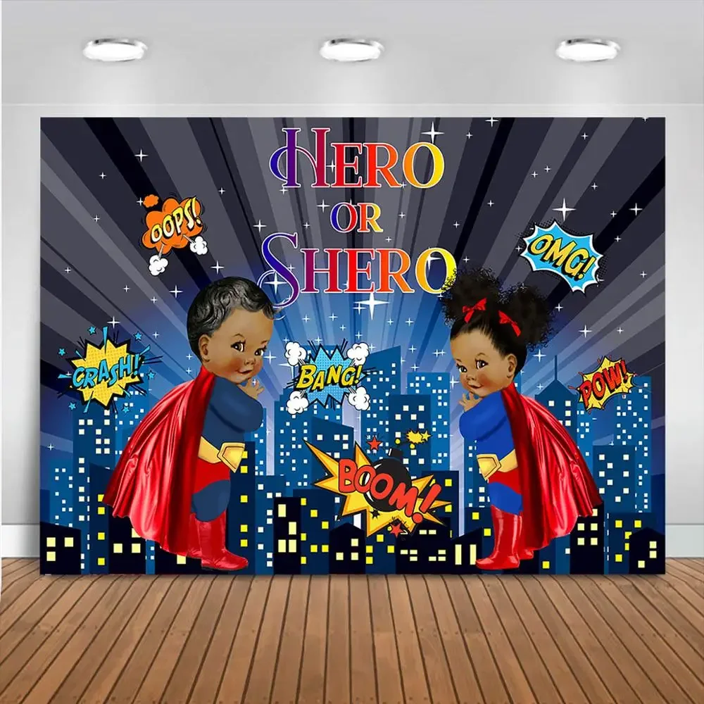Фон с изображением пола супергероя для мальчиков или девочек детский душ