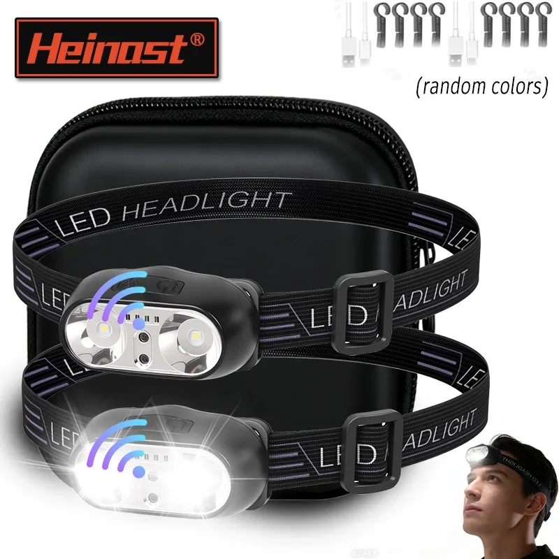 Strong Light Headlamp Portable LED Sensor Headlamp USB-C Rechargeable Head Flashlight Outdoor Camping Fishing Emergency Lantern